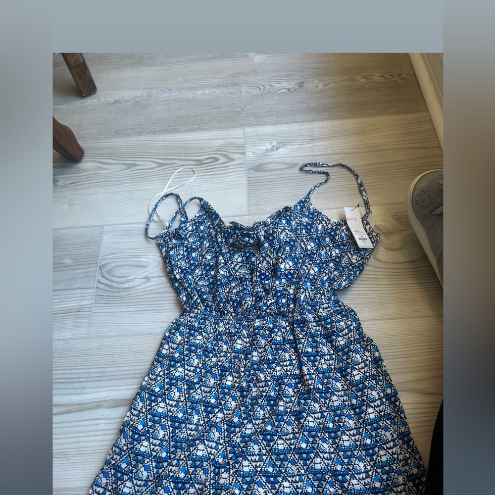 Blue Patterned Women's Romper
